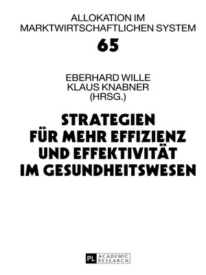 cover image of Strategien fuer mehr Effizienz und Effektivitaet im Gesundheitswesen